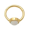 Thumbnail Image 2 of 10K Gold Simulated Opal Hoop - 18G 5/16"