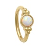 Thumbnail Image 0 of 10K Gold Simulated Opal Tri-Bead Hoop - 18G 5/16"