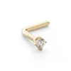 Thumbnail Image 0 of 018 Gauge Diamond Accent Solitaire L-Shape Nose Barbell in 14K Gold - 1/4"
