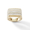 Thumbnail Image 0 of 3 CT. T.W. Diamond Triple Row Squared Ring in 10K Gold