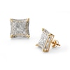 Thumbnail Image 0 of 1 CT. T.W. Diamond Curved Square Stud Earrings in 10K Gold