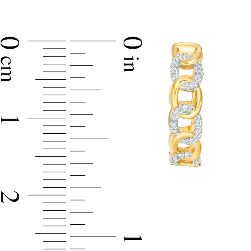 1/5 CT. T.W. Diamond Chain Link Hoop Earrings in 10K Gold