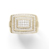 Thumbnail Image 0 of 1 CT. T.W. Diamond Double Frame Ribbed Shank Ring in 10K Gold
