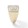 Thumbnail Image 1 of 1 CT. T.W. Diamond Double Frame Ribbed Shank Ring in 10K Gold