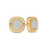 Thumbnail Image 0 of 1/4 CT. T.W. Diamond Link Chain Frame Stud Earrings in Sterling Silver with 14K Gold Plate