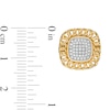 Thumbnail Image 1 of 1/4 CT. T.W. Diamond Link Chain Frame Stud Earrings in Sterling Silver with 14K Gold Plate