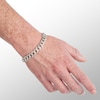 Thumbnail Image 2 of 1/6 CT. T.W. Diamond Curb Chain Bracelet in Sterling Silver - 8.5"