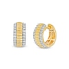 Thumbnail Image 0 of 1/3 CT. T.W. Diamond Edge Ribbed Huggie Hoop Earrings in 10K Gold