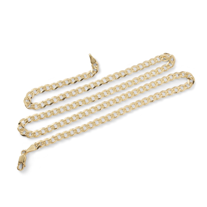 140 Gauge Solid Cuban Curb Chain Necklace in 10K Gold - 22"