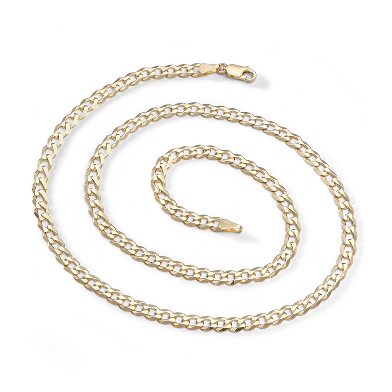 140 Gauge Solid Cuban Curb Chain Necklace in 10K Gold - 22"