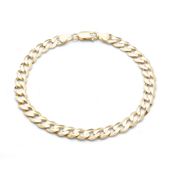 180 Gauge Solid Cuban Curb Chain Bracelet in 10K Gold - 9