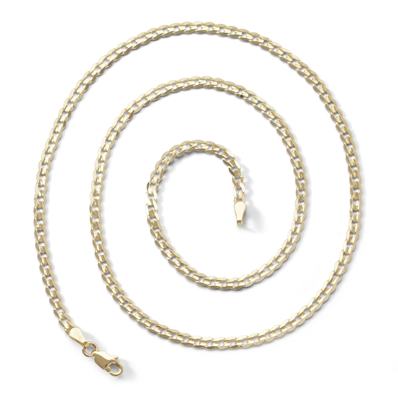 080 Gauge Solid Curb Chain Necklace in 10K Gold - 18"