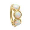 Thumbnail Image 0 of 10K Gold Simulated Opal Three Stone Hoop - 16G