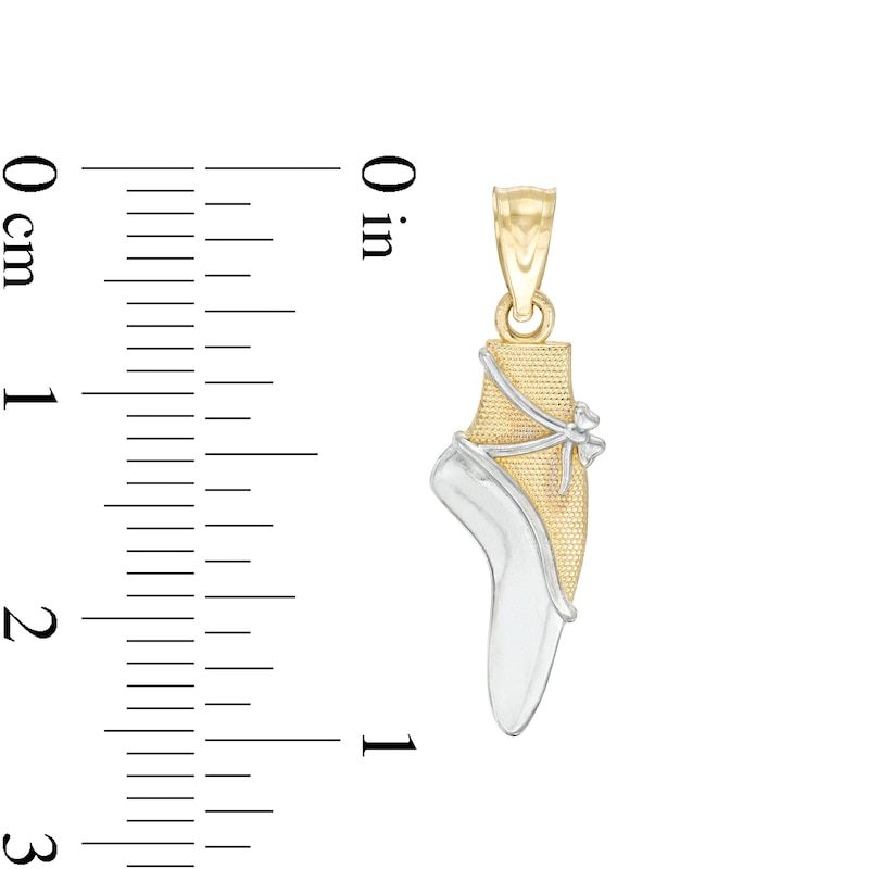 25mm Relevé Ballet Slipper Charm in 10K Solid Two-Tone Gold
