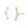 Thumbnail Image 0 of Cubic Zirconia Celestial Star Curve Stud Earrings in 10K Rose Gold