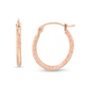 Thumbnail Image 0 of 14.3mm Twist Tube Hoop Earrings in 10K Rose Gold