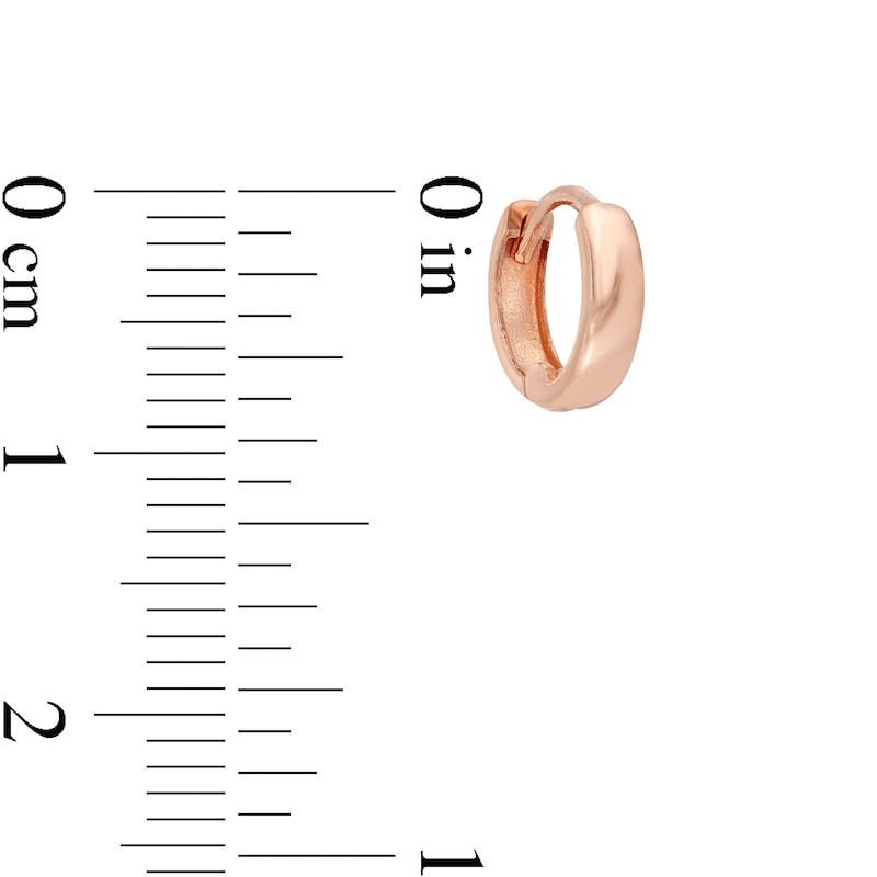 9mm Huggie Hoop Earrings in 10K Rose Gold