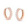 Thumbnail Image 0 of Cubic Zirconia 12mm Huggie Hoop Earrings in 10K Rose Gold