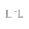 Thumbnail Image 0 of Cubic Zirconia "L" Initial Stud Earrings in Solid Sterling Silver