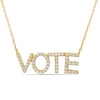 Thumbnail Image 0 of Cubic Zirconia "VOTE" Necklace in 10K Gold Casting Solid
