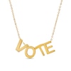 Thumbnail Image 0 of "VOTE" Block Letter Station Necklace in 10K Hollow Casting Gold