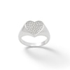 Thumbnail Image 0 of Cubic Zirconia Heart Ring in Solid Sterling Silver - Size 7