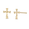 Thumbnail Image 0 of Diamond-Cut Cross Stud Earrings in 10K Gold