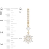 Thumbnail Image 1 of Pear-Shaped Cubic Zirconia Flower Drop Earrings in 10K Gold