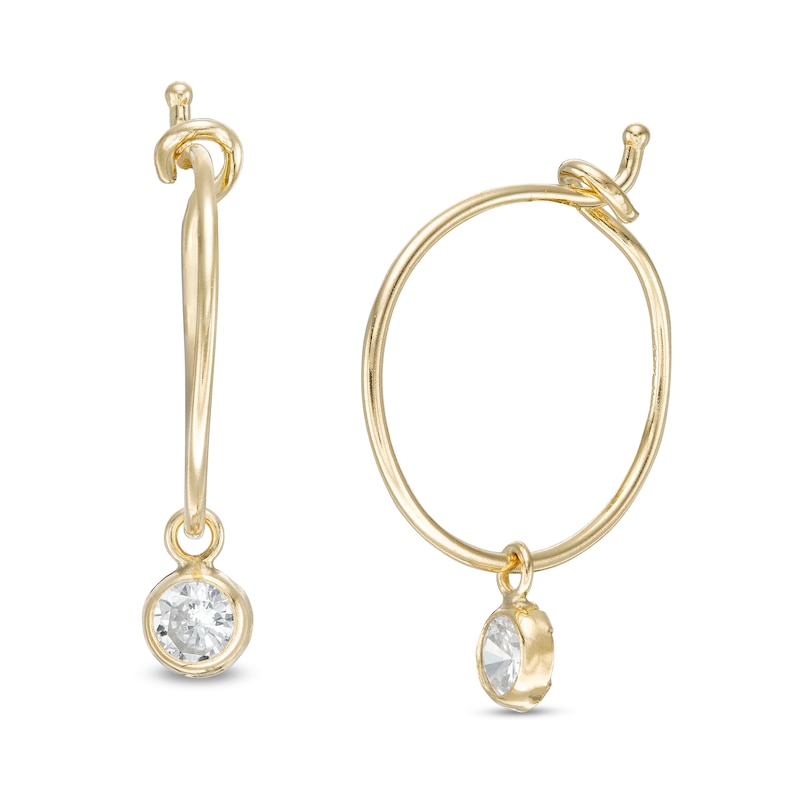 Cubic Zirconia Hoop Earrings in 10K Gold | Piercing Pagoda
