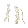 Thumbnail Image 0 of Marquise and Pear-Shaped Cubic Zirconia Cluster Crawler Earrings in 10K Gold