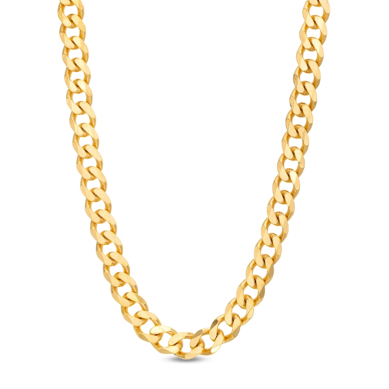 Made in Italy 180 Gauge Curb Chain Necklace in Solid Sterling Silver with 10K Gold Plate - 24"