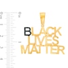 Thumbnail Image 1 of 1/20 CT. T.W. Black Diamond "Black Lives Matter" Necklace Charm in Sterling Silver with 14K Gold Plate