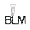 Thumbnail Image 0 of 1/8 CT. T.W. Black Diamond "BLM" Empowerment Necklace Charm in Sterling Silver