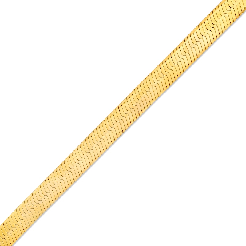 Made in Italy 080 Gauge Herringbone Chain Bracelet in Solid Sterling Silver with 10K Gold Plate - 7.5"