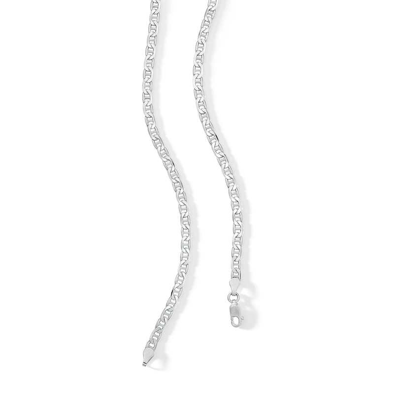 100 Gauge Solid Mariner Chain Necklace in Sterling Silver - 22"