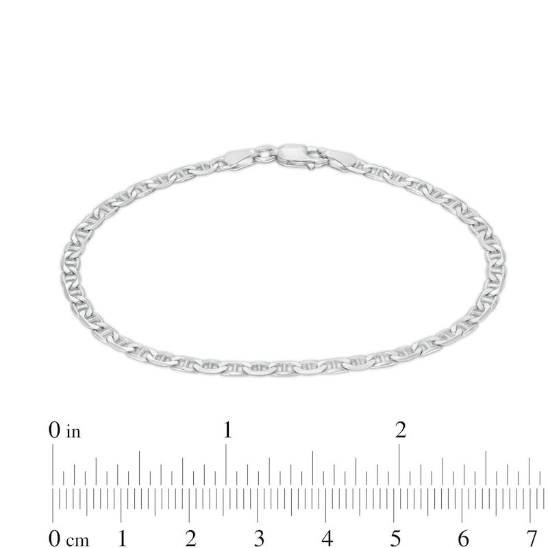 080 Gauge Solid Mariner Chain Bracelet in Sterling Silver - 7.5"