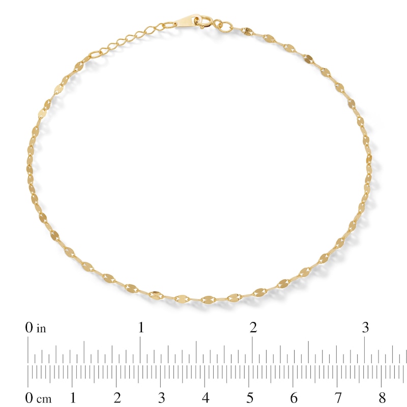 10K Solid Gold Forzentina Chain Anklet