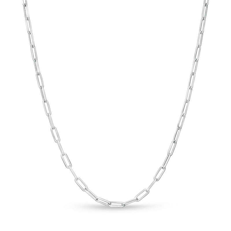 060 Gauge Solid Cable Chain Paper Clip Necklace in Sterling Silver