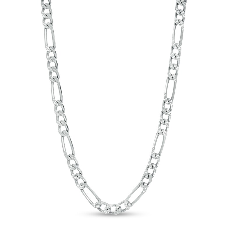 120 Gauge Solid Figaro Chain Necklace in Sterling Silver - 20"