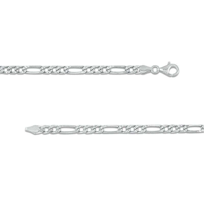 120 Gauge Solid Figaro Chain Necklace in Sterling Silver - 20"