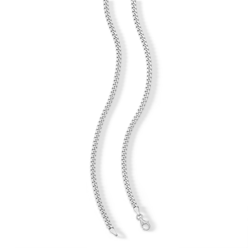 100 Gauge Cuban Curb Chain Necklace in Solid Sterling Silver - 20"