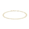 Thumbnail Image 0 of 10K Hollow Gold Diamond-Cut Figaro Chain Anklet