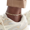 Thumbnail Image 3 of 10K Hollow Gold Diamond-Cut Figaro Chain Anklet