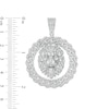 Thumbnail Image 1 of Cubic Zirconia Lion Head Chain Link Frame Medallion Necklace Charm in Solid Sterling Silver