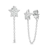 Thumbnail Image 0 of Cubic Zirconia Star Chain Dangle Stud Earrings in Sterling Silver