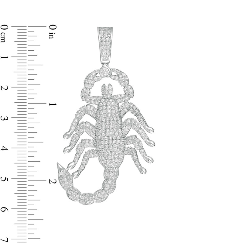 Cubic Zirconia Scorpion Necklace Charm in Sterling Silver