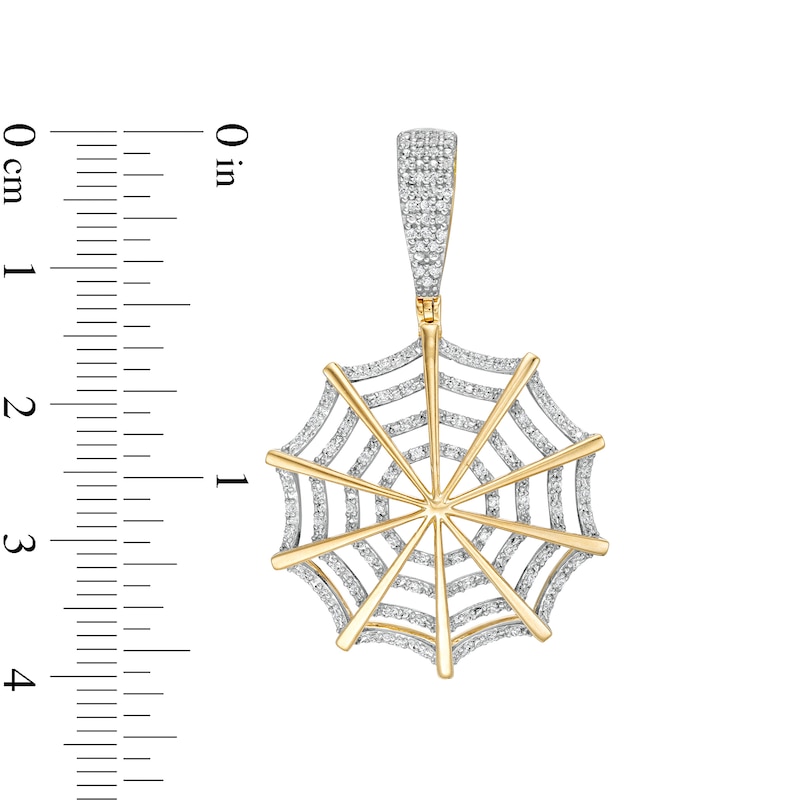 1/4 CT. T.W. Diamond Spiderweb Necklace Charm in 10K Gold