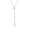 Thumbnail Image 0 of 4mm Crystal Beaded Rosary Necklace in Stamped and Casting Sterling Silver - 22"
