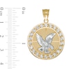 Thumbnail Image 1 of Cubic Zirconia Eagle Frame Medallion Necklace Charm in 10K Two-Tone Gold