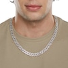 Thumbnail Image 3 of 1 CT. T.W. Diamond Square Curb Link Chain Necklace in Sterling Silver with 14K Gold Plate - 22"
